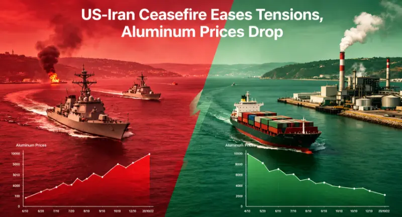 El alto el fuego entre Estados Unidos e Irán alivia las tensiones y los precios del aluminio caen